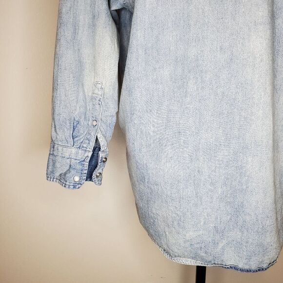 J Crew Relaxed-fit Western Chambray Chirt Size 8 - Picture 10 of 14